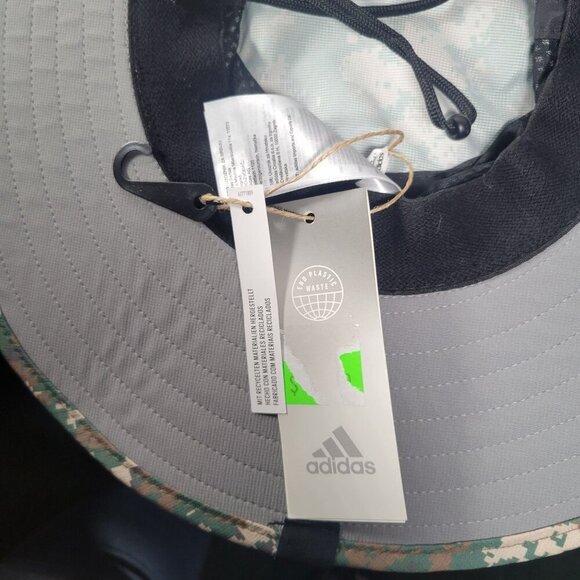 Adidas Golf Green Camo Wide-Brim Hat UV Protection Size S/M - Picture 6 of 6